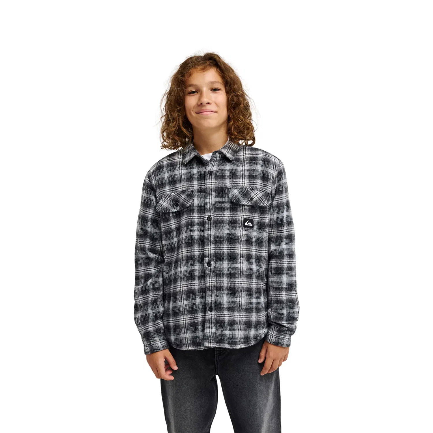 Детская фланелевая рубашка с подкладкой из флиса Venture Sherpa Quiksilver, Negro