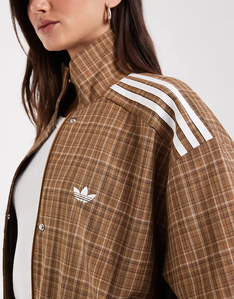 Спортивная куртка Adidas Originals в клетку, коричневый, эксклюзивно представлена ​​на ASOS — фото 2