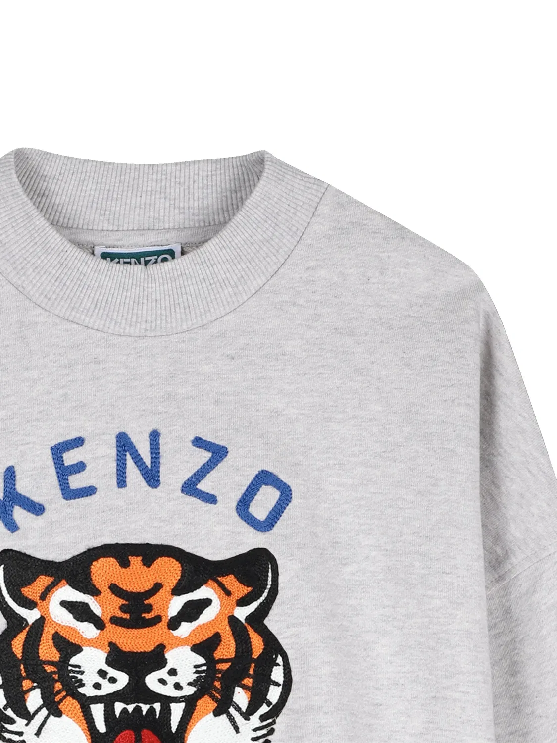 Свитшот с вышитой головой тигра Kenzo, серый — фото 2