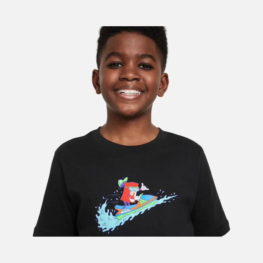 Детская футболка с коротким рукавом Sportswear Boxy 1 Graphic Sleeve Nike, Черный