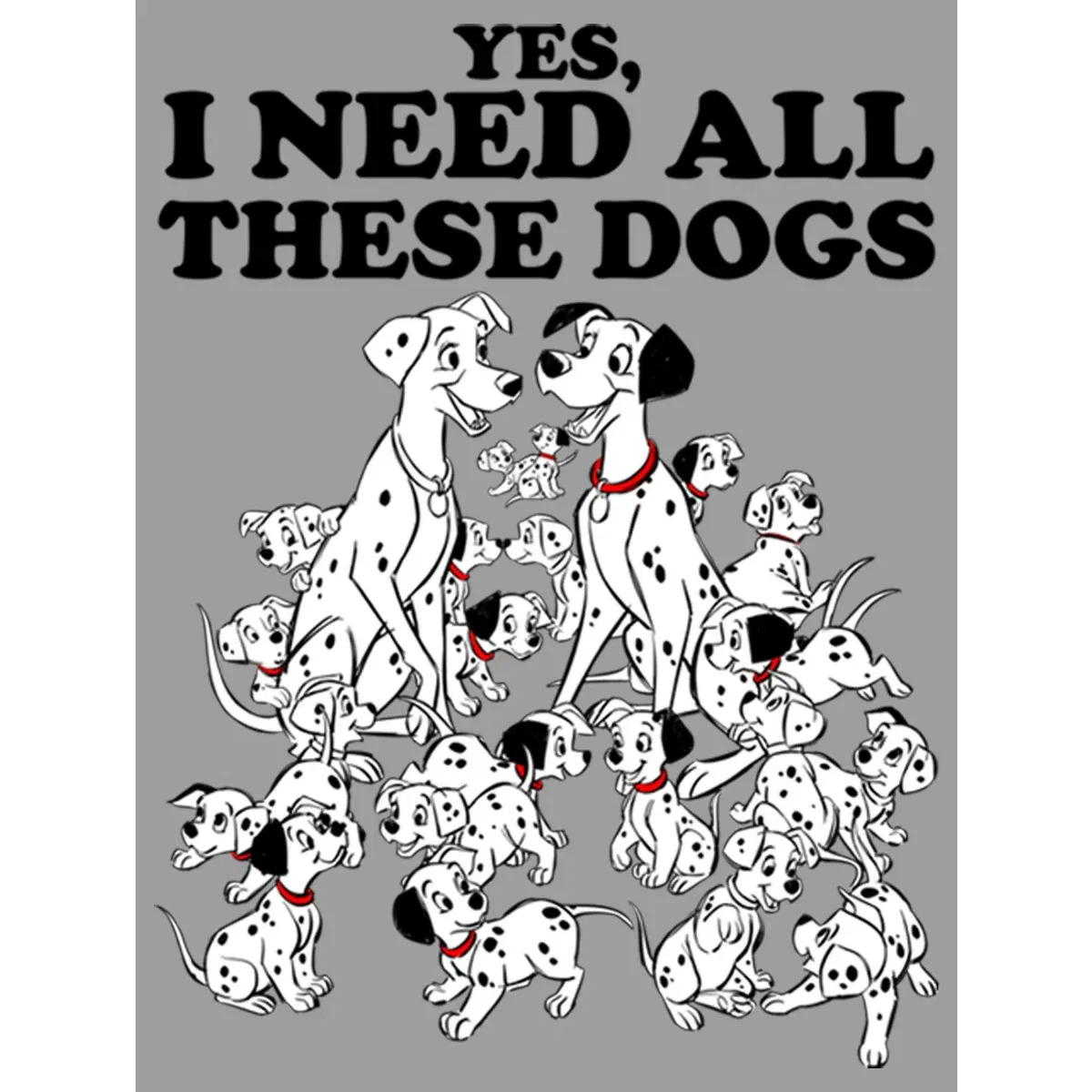 Детский худи с принтом Yes, I Need All These Dogs 101 Dalmatians, Athletic Heather — фото 2