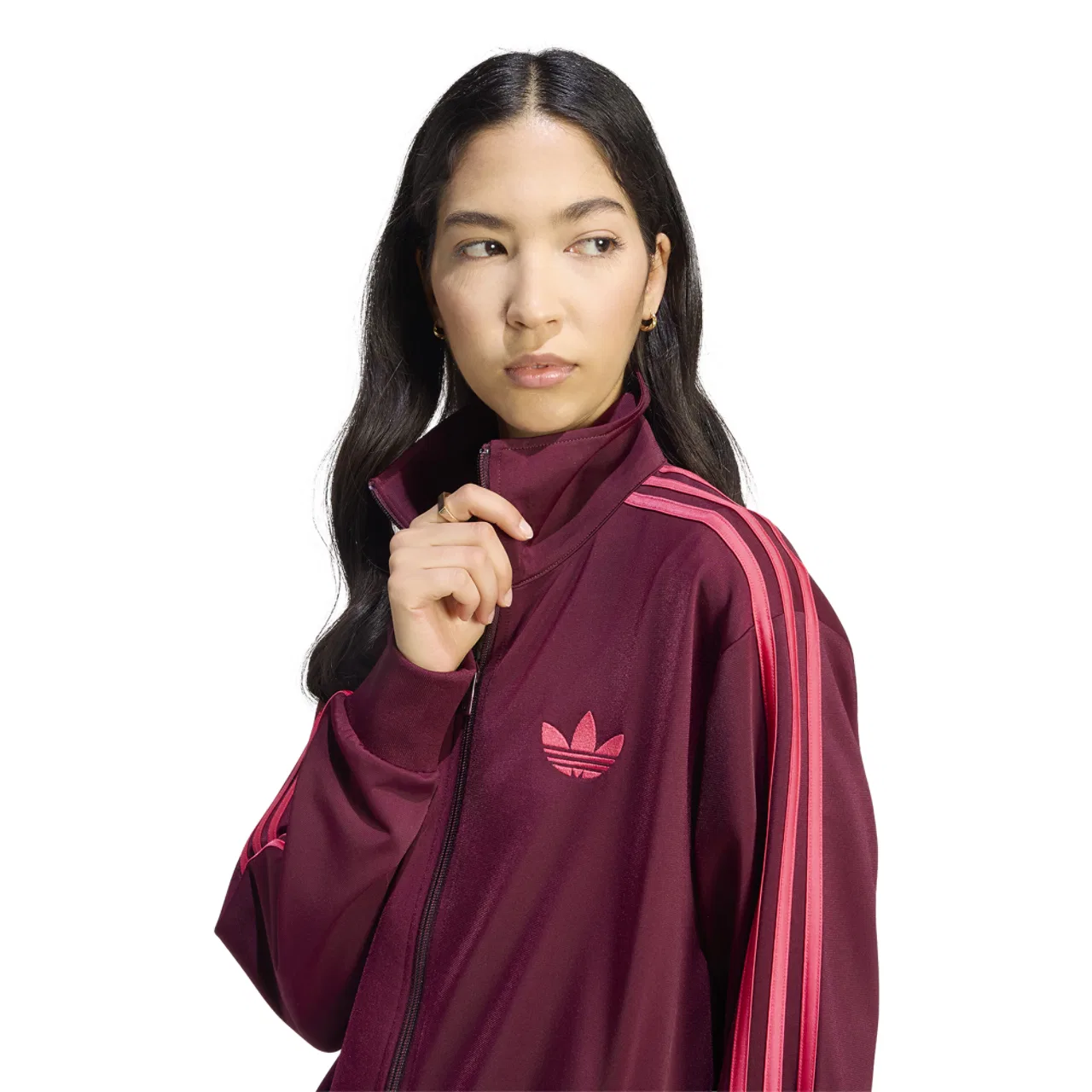 Женская куртка Firebird Classic Loose Track Top Adidas, цвет Maroon/Power Pink — фото 3