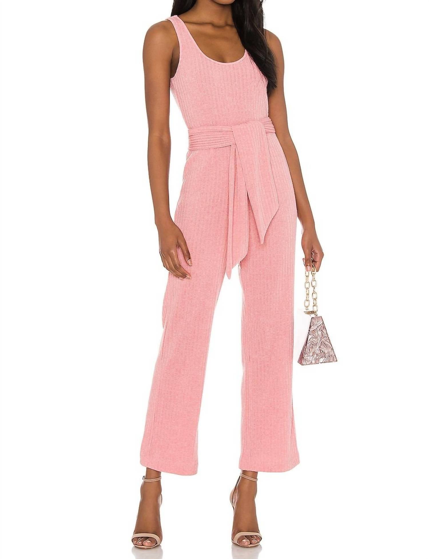 

Комбинезон Molly Ribbed в розовом цвете SAYLOR