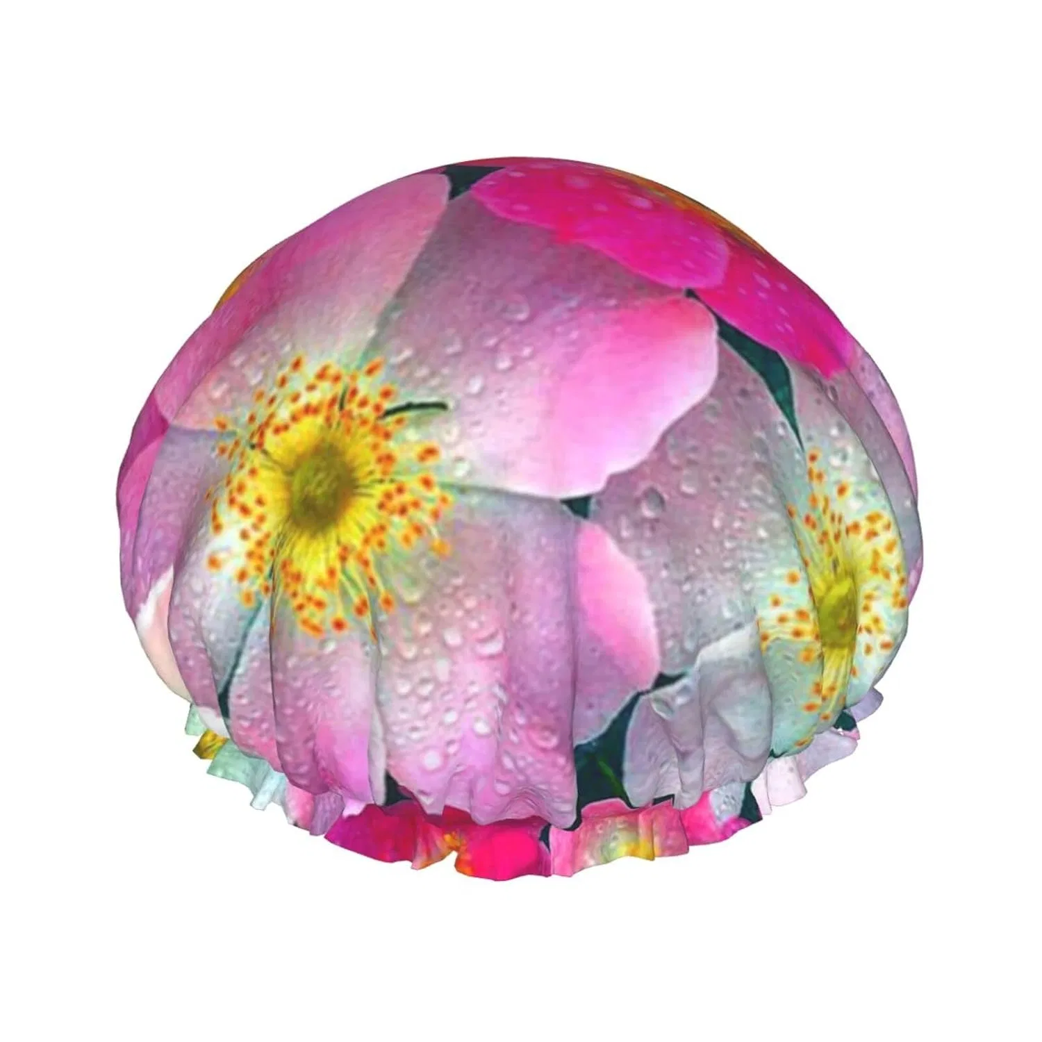 Шапочка для душа Rain Flower, Debou, двойная водонепроницаемая, диаметр 27.7 см