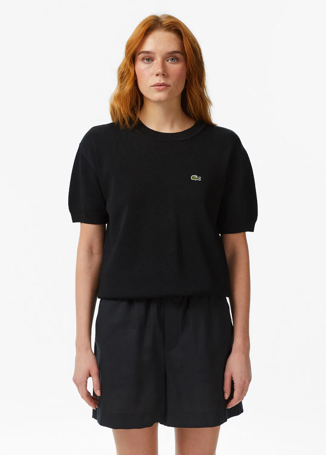 Блуза Lacoste Relaxed Fit, черный