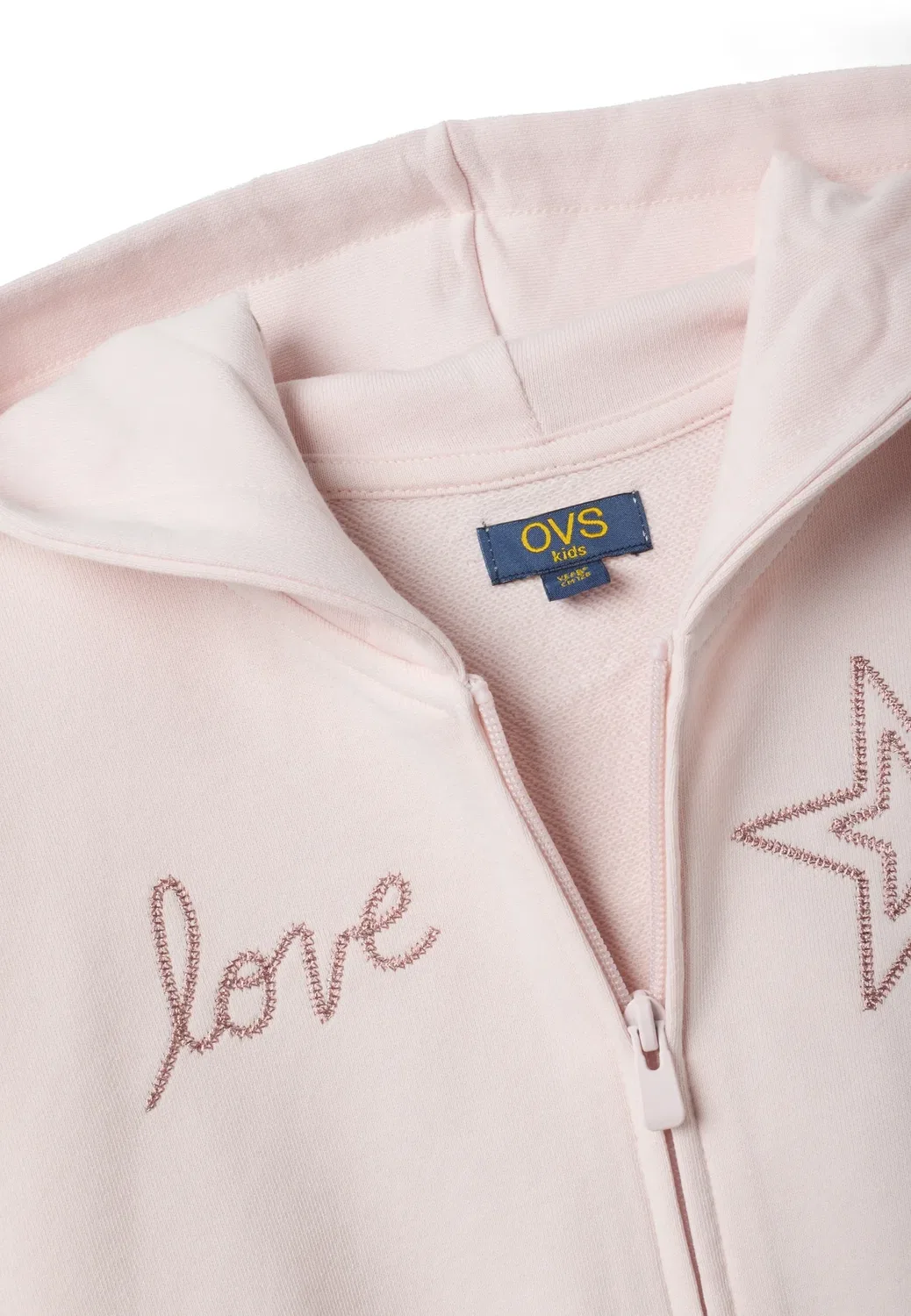Детская укороченная толстовка с капюшоном на молнии Ovs, Light Pink — фото 4