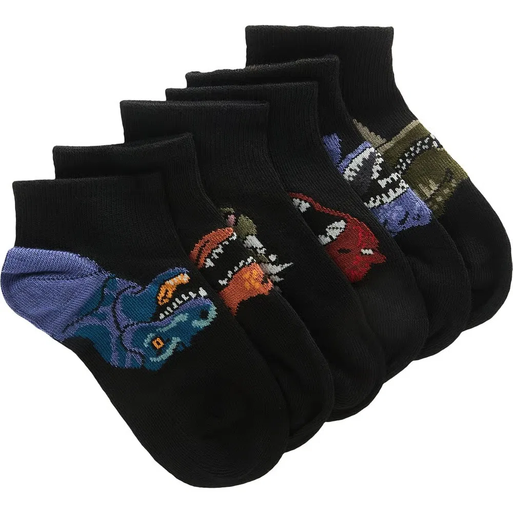 Набор из 6 детских низких носков Sof Sole, Black Dinosaur Assorted