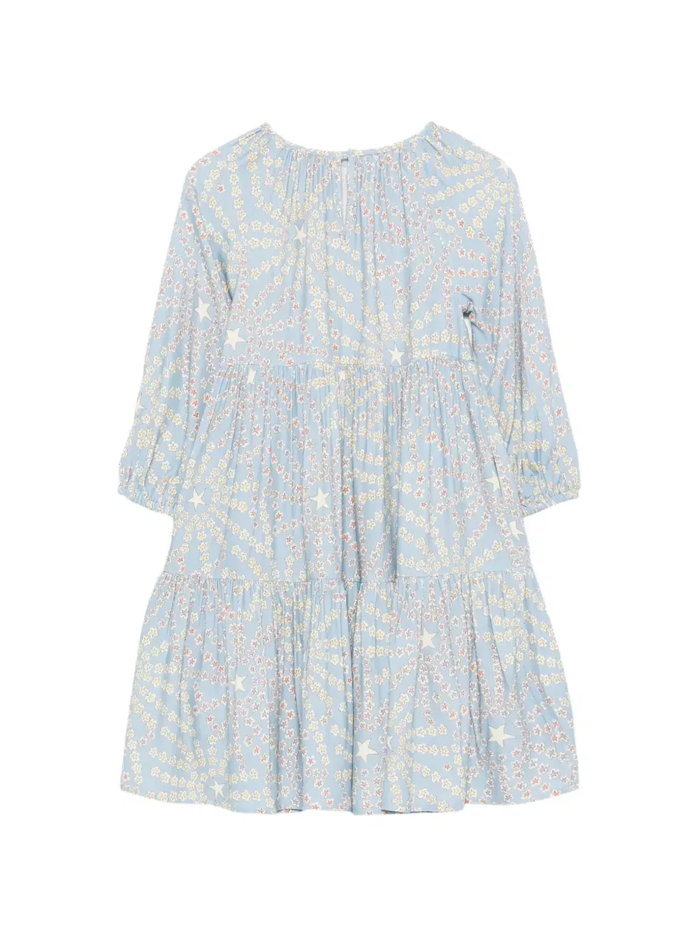 Многоярусное платье со звездным принтом Stella McCartney Kids, синий — фото 2