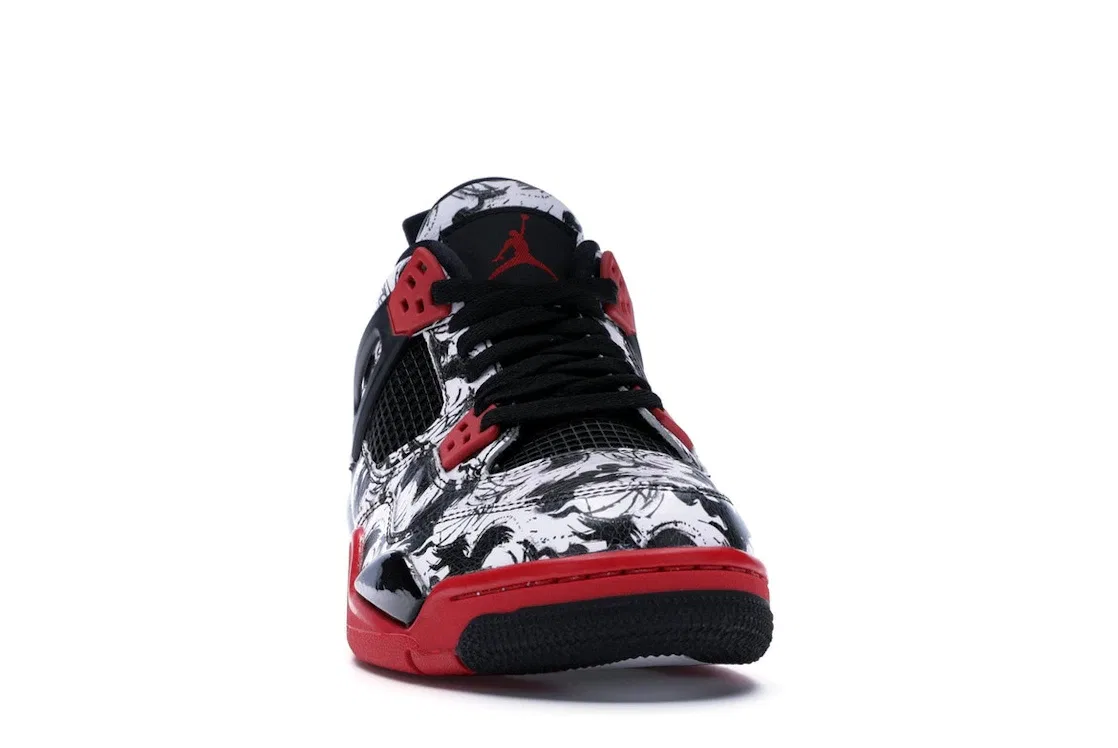 Детские кроссовки Lifestyle с принтом Jordan 4 Retro Jordan, Black/Fire Red-Black-White — фото 2