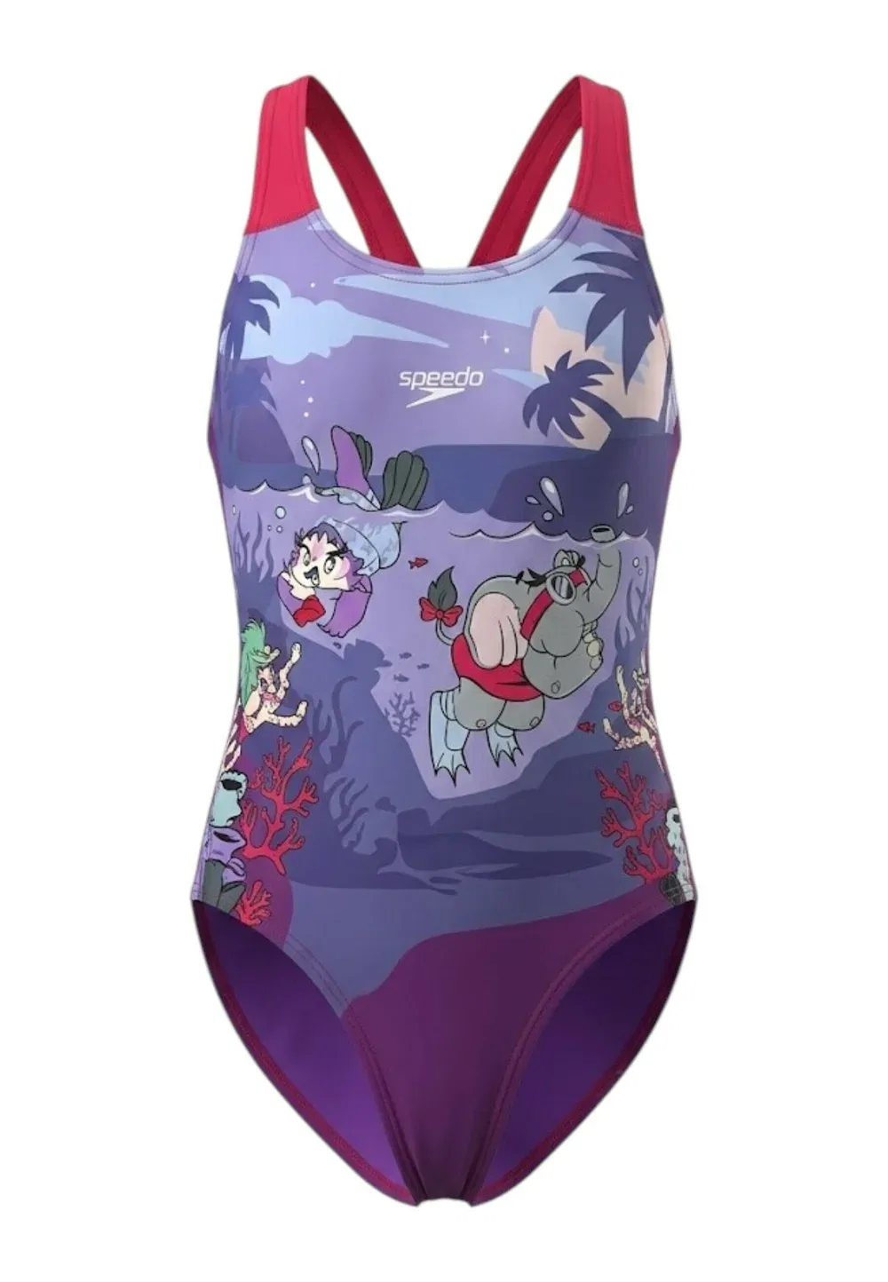 Купальник с принтом, цвет 4805 Speedo, Dark Purple