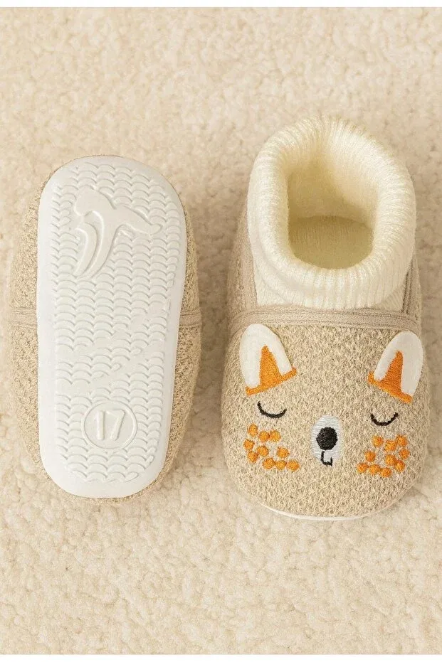 Детские пинетки вязаные для новорожденных Minissa Baby Kids, Beige — фото 2