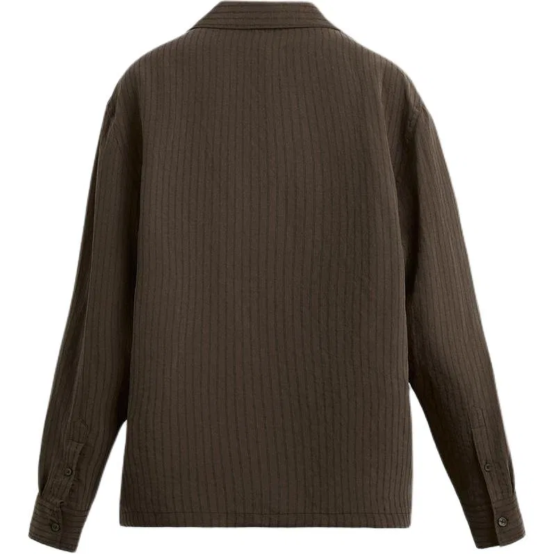Мужская рубашка с отложным воротником Brown ZARA, Brown — фото 3