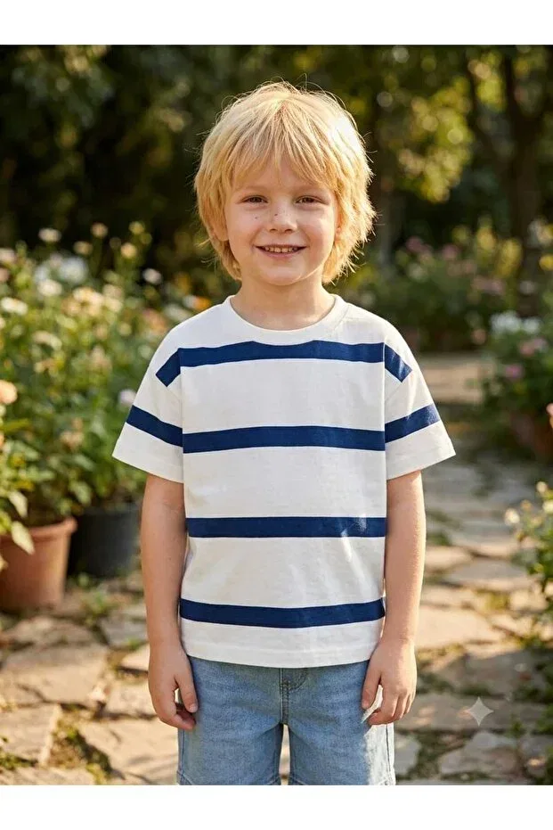 Детская футболка для мальчиков с принтом Nzm Kids, White Blue