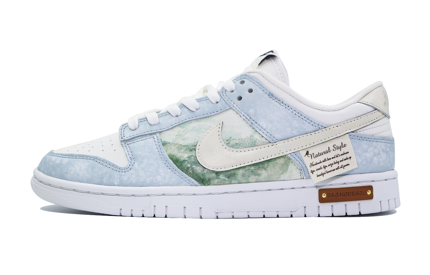 

Кроссовки Nike Dunk Skateboarding Shoes Women's Low-top Beige/Blue, бежевый/синий