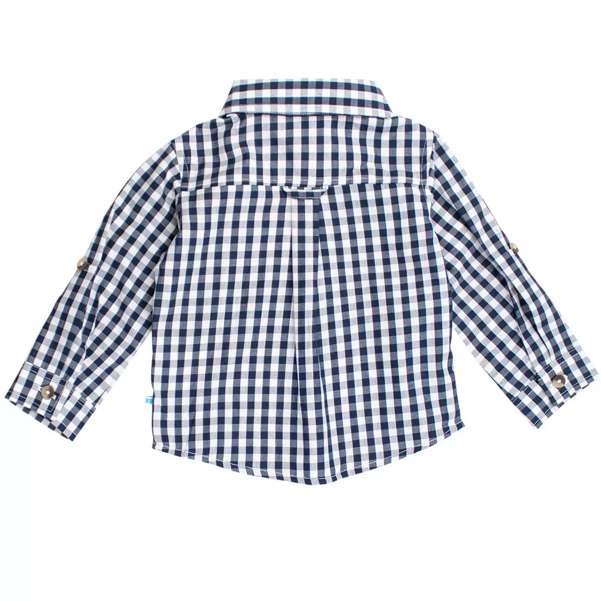 Детская рубашка с длинным рукавом RuggedButts, Classic Dark Navy Gingham — фото 2
