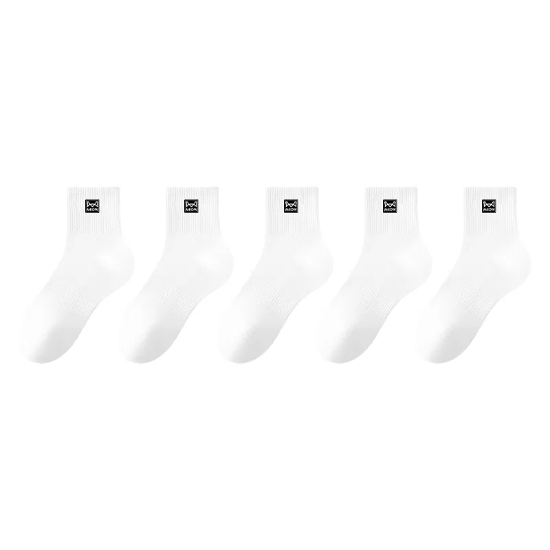 Детские носки-невидимки, комплект из 5 пар, White, MIIOW