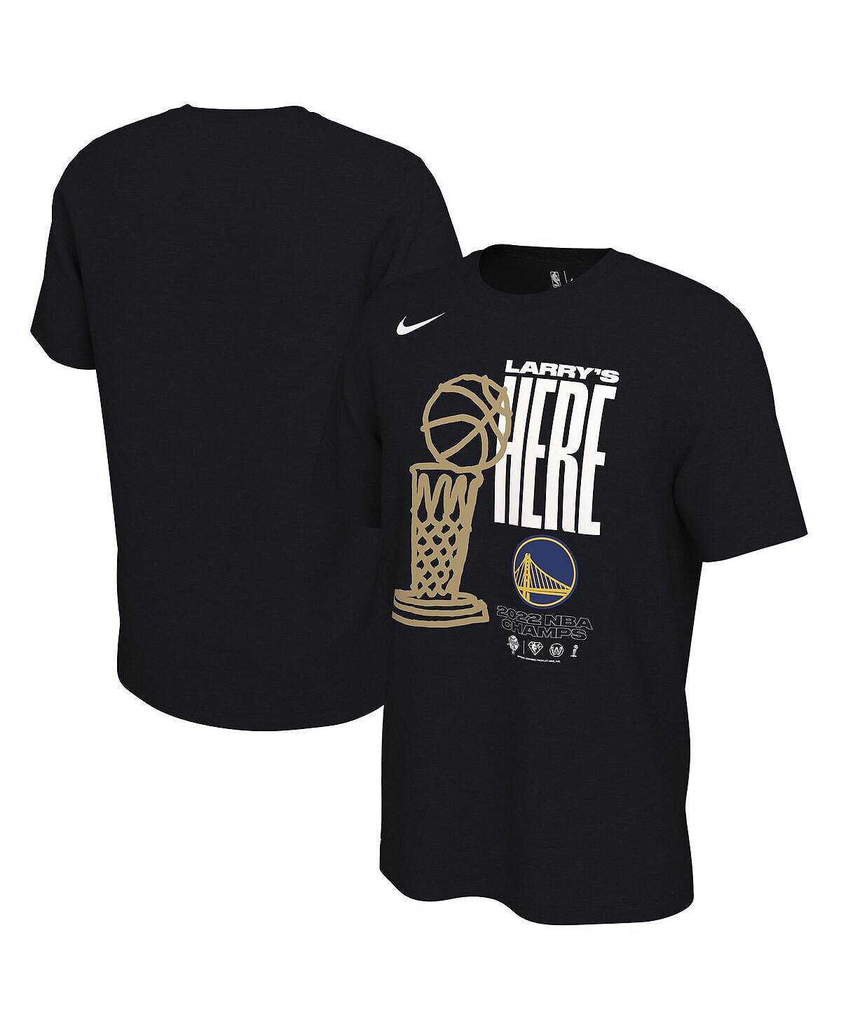 

Мужская черная футболка golden state warriors 2022 nba finals champions trophy celebration Nike, черный