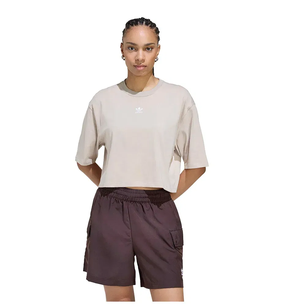Футболка с коротким рукавом Essentials Crop Adidas Originals, серый