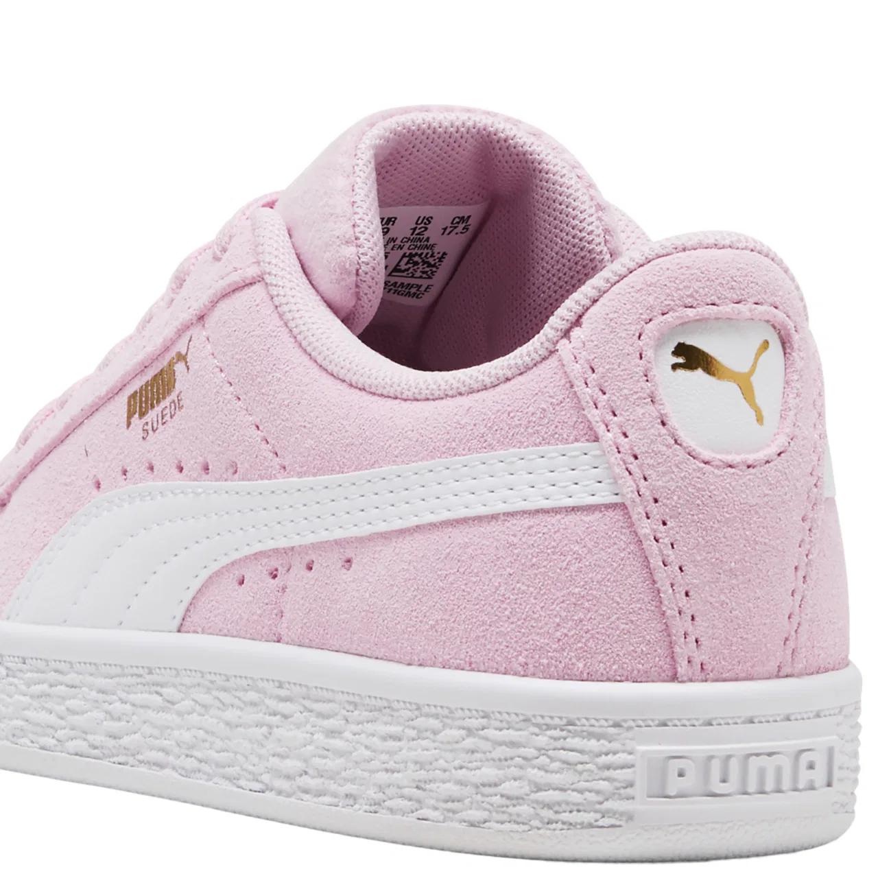 Кроссовки для девочек Suede Classic PUMA, цвет Pink Lady/Puma White — фото 3