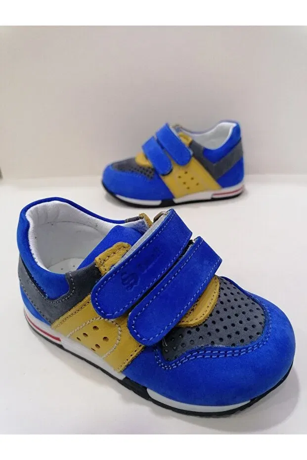 Детские туфли на липучке Özgür Kids, Sax Blue Yellow — фото 4