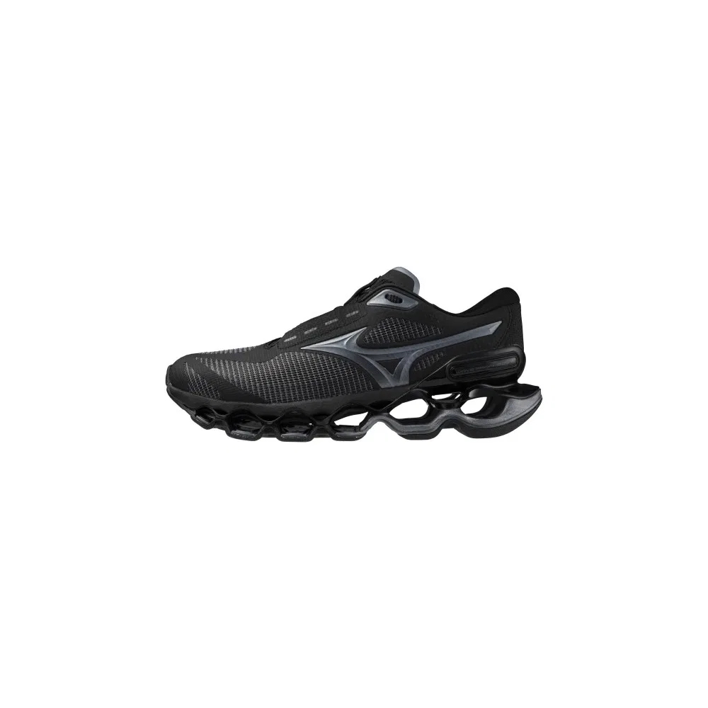 Детские кроссовки для бега с амортизацией Wave Prophecy 15 Black Grey Mizuno