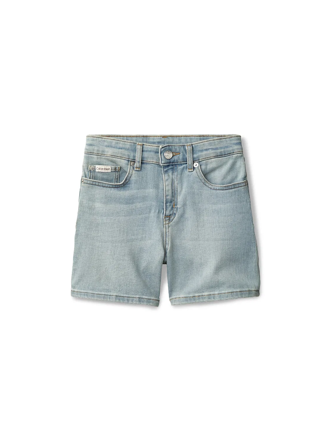 Джинсовые шорты стандартного кроя для девочки Calvin Klein Jeans, голубой — фото 4