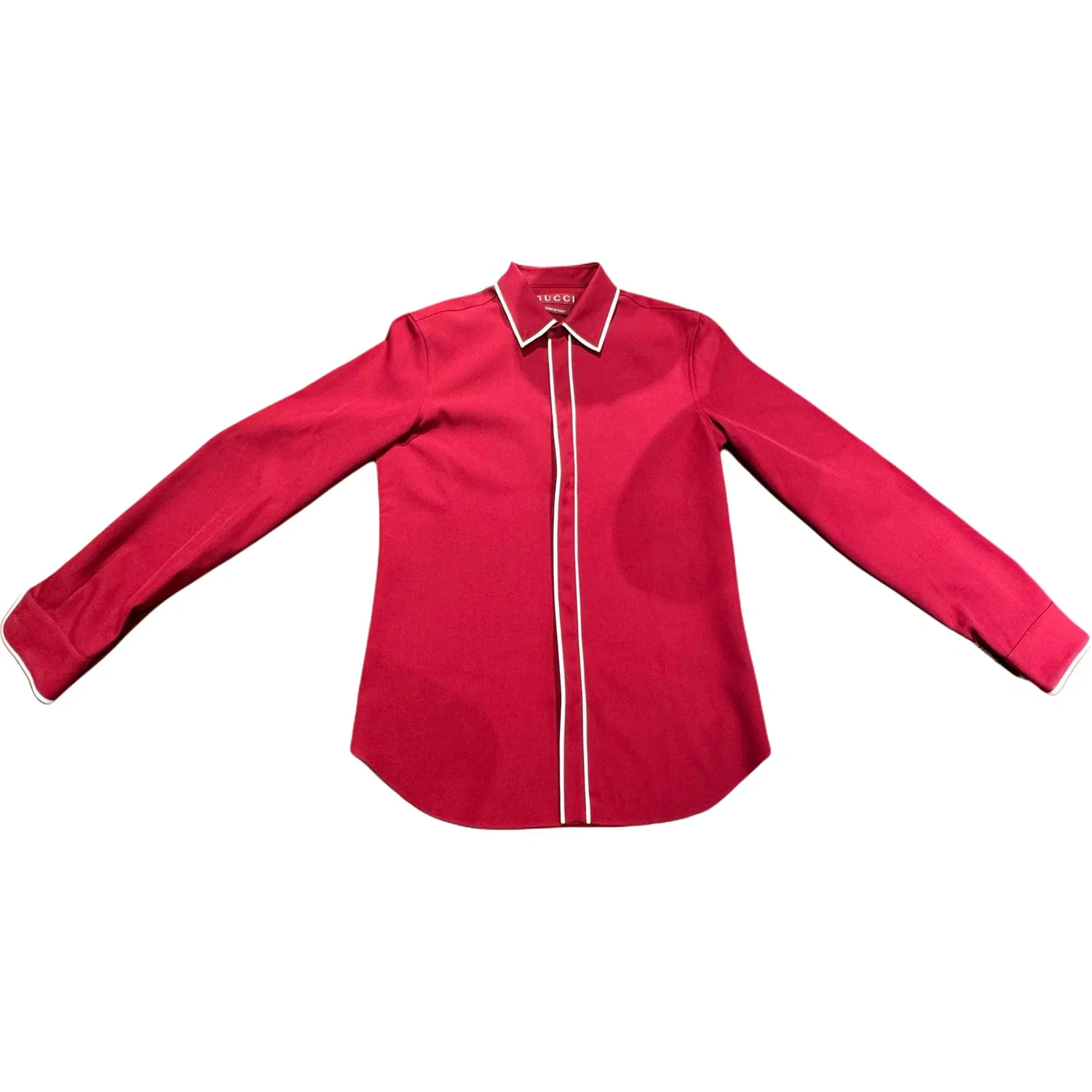 Мужская рубашка с лацканами Burgundy GUCCI, Burgundy