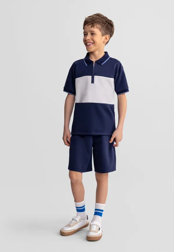 Брюки спортивные Set with zip collar, Minoti, темно-синий