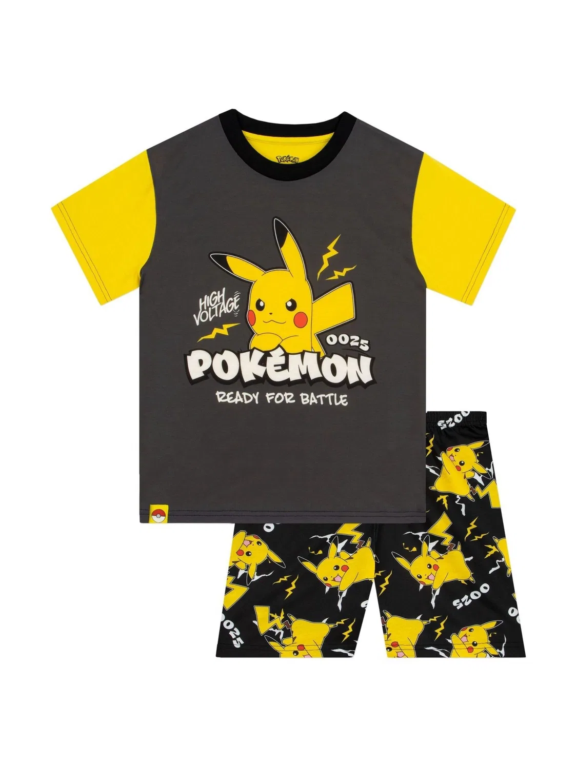Пижама с коротким рукавом, Pikachu Character, черный