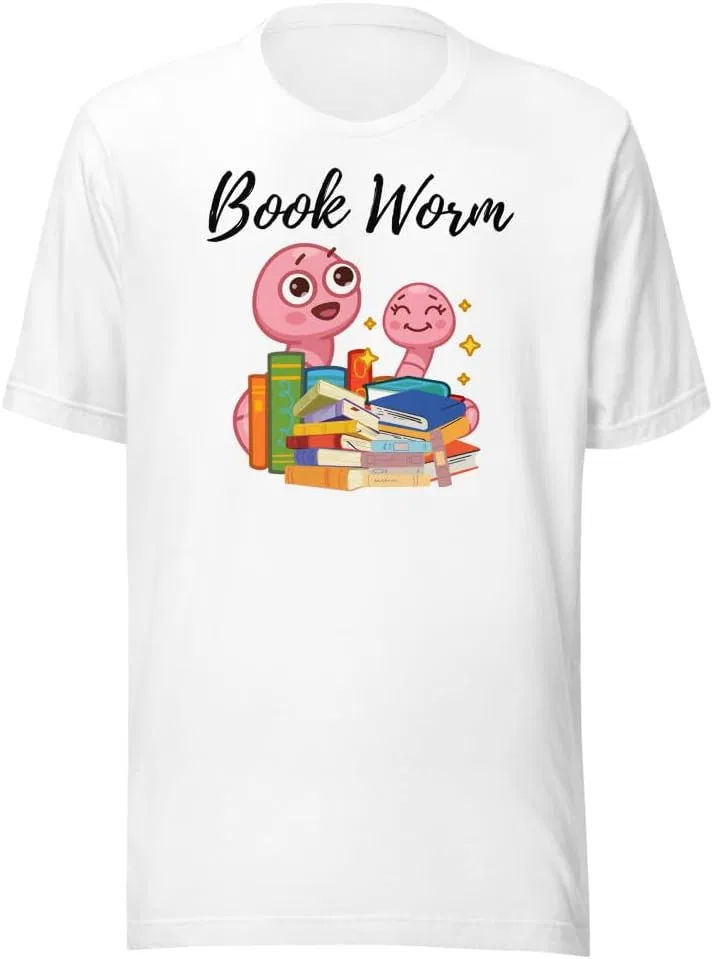 Мужская футболка с книжным червем 3001, White