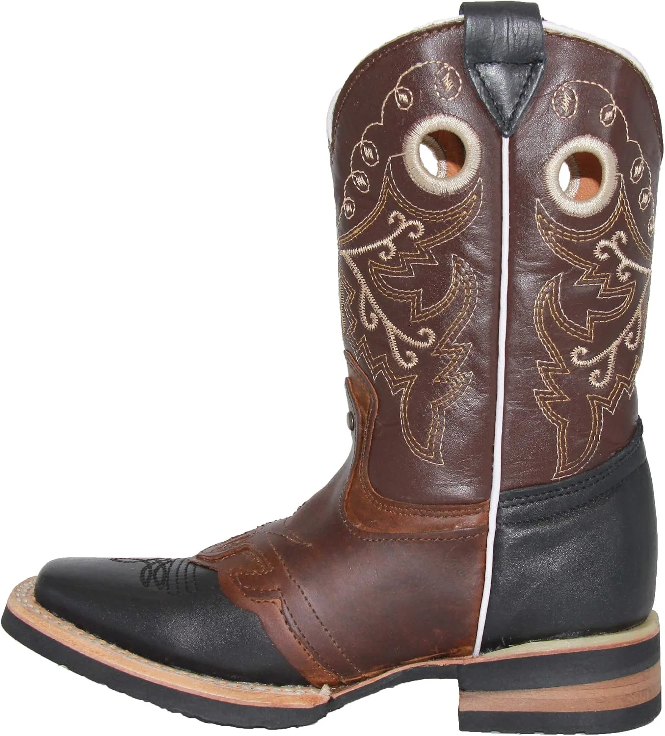 Детские ботинки для мальчиков с квадратным носком Western Cowboy The Western Shops, Black Brown — фото 2