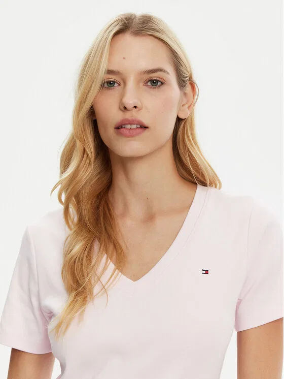 Футболка slim fit New Cody Tommy Hilfiger, розовый — фото 4