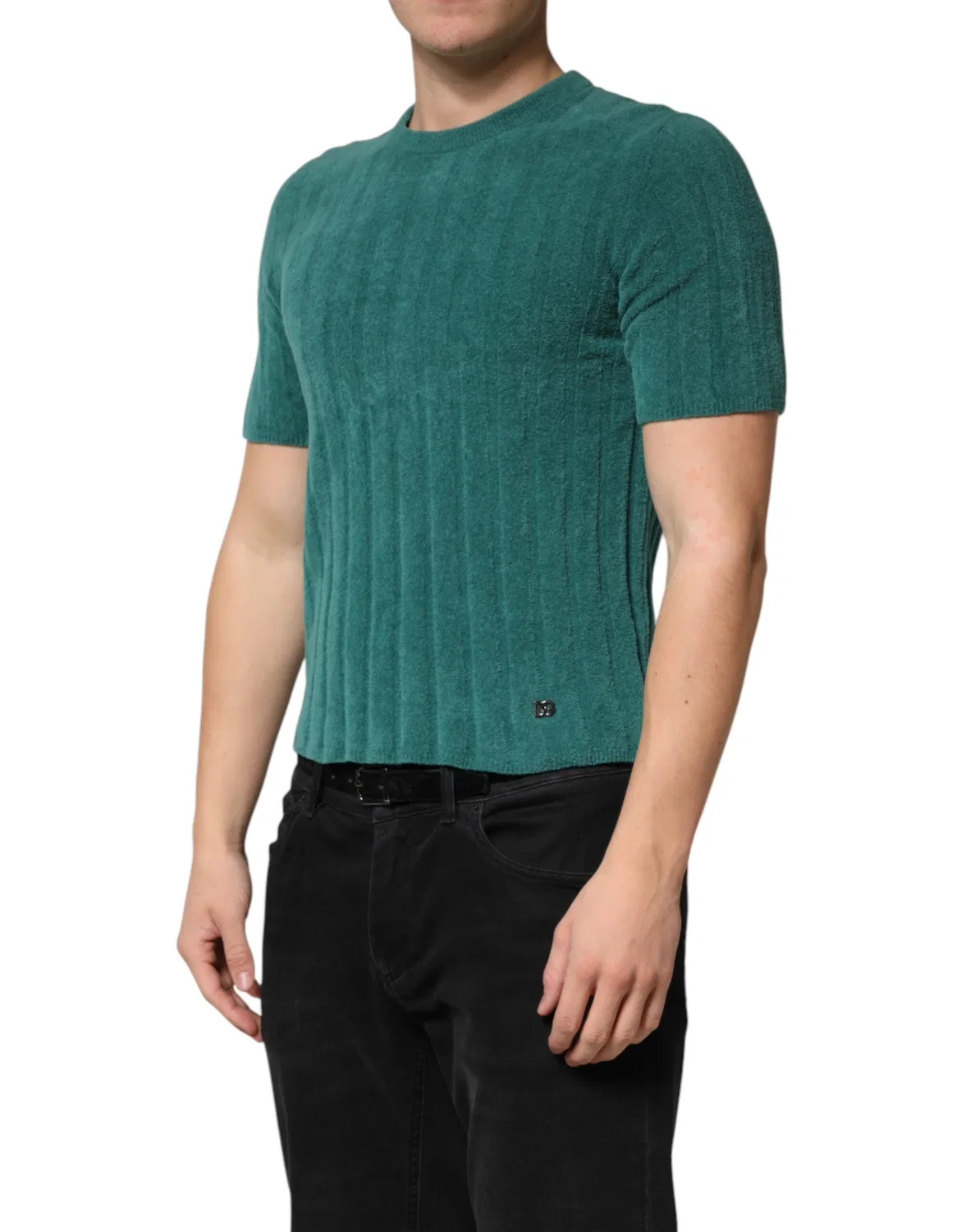 Мужская футболка с логотипом Crew Neck Dolce & Gabbana, Dark Green — фото 3