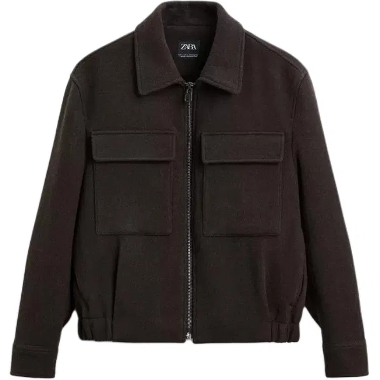 Мужское пальто с лацканами, Brown, ZARA
