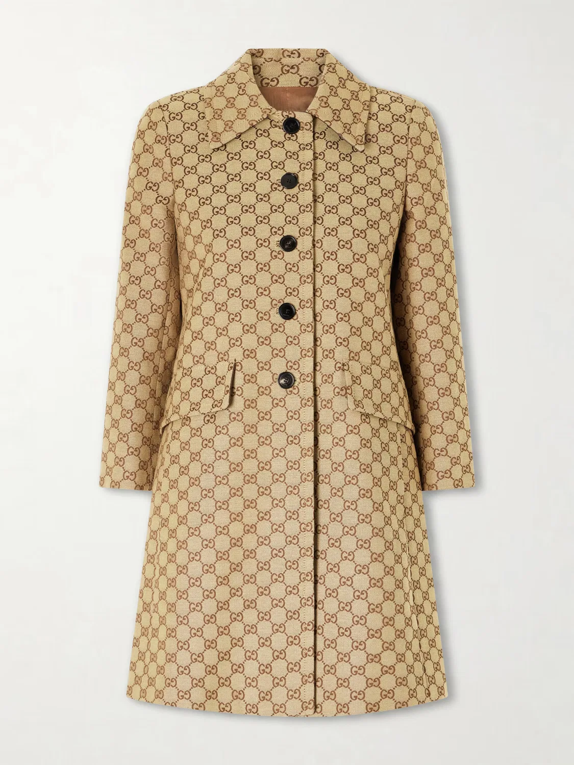 Пальто Gucci Gg-Jacquard, с жаккардовым узором, бежевый