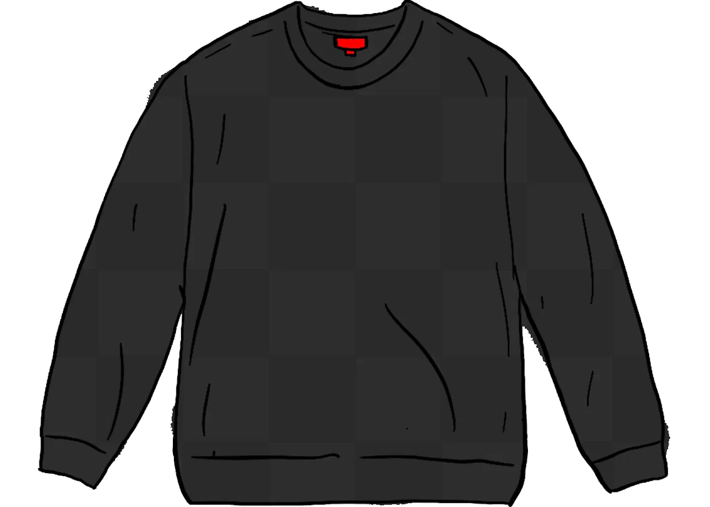 Мужской свитер с принтом Supreme Tonal Checkerboard Small Box Sweater, Black