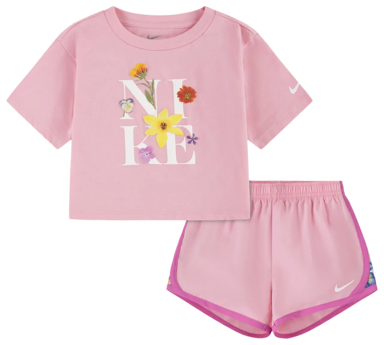 Детский спортивный комплект Spring Floral Tempo Nike, розовый/белый