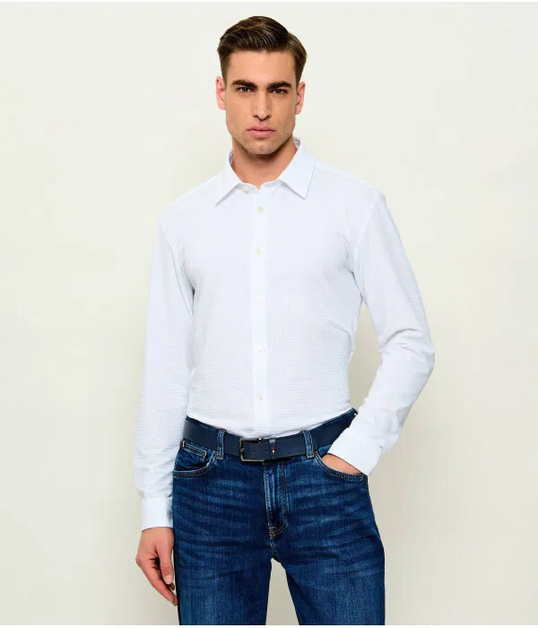 Мужская рубашка Slim Fit с длинным рукавом P-ROAN-K-F-261 BOSS, белый