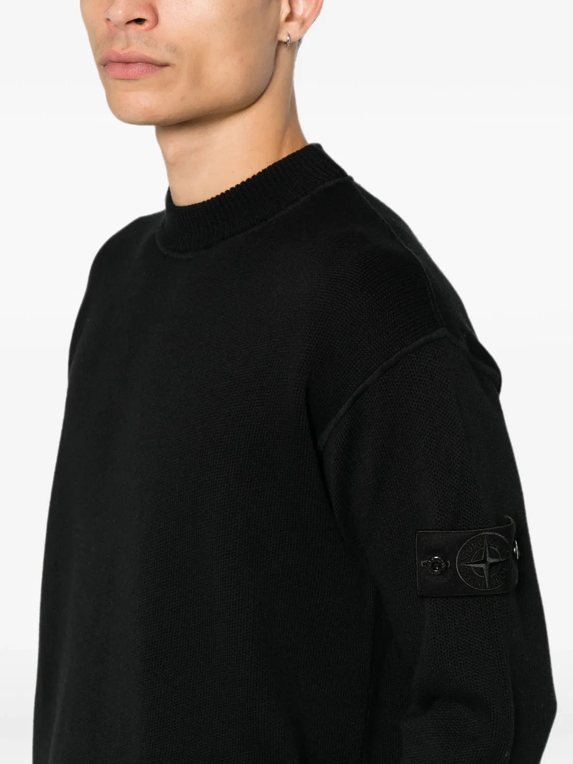Stone Island Свитер с круглым вырезом черный — фото 2