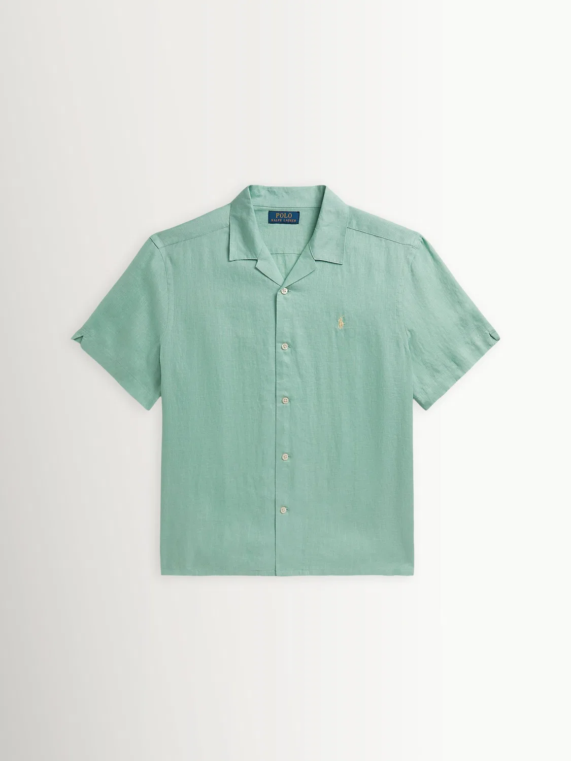 Рубашка с коротким рукавом и кубинским воротником, зеленая Polo Ralph Lauren — фото 4