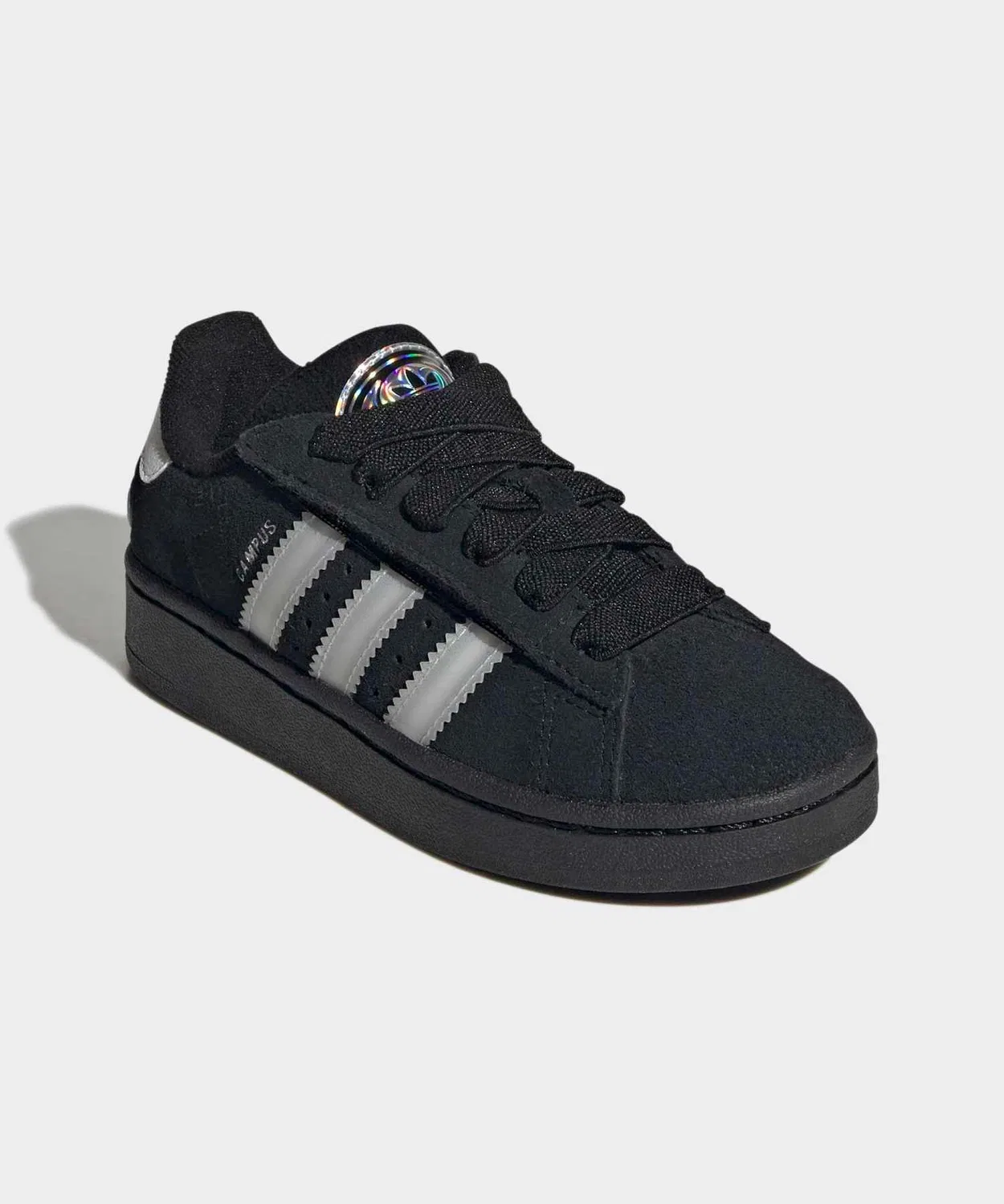 Детские кроссовки со светящейся подошвой Campus 00s LED Lights Comfort Closure Elastic Lace Adidas, Black — фото 4