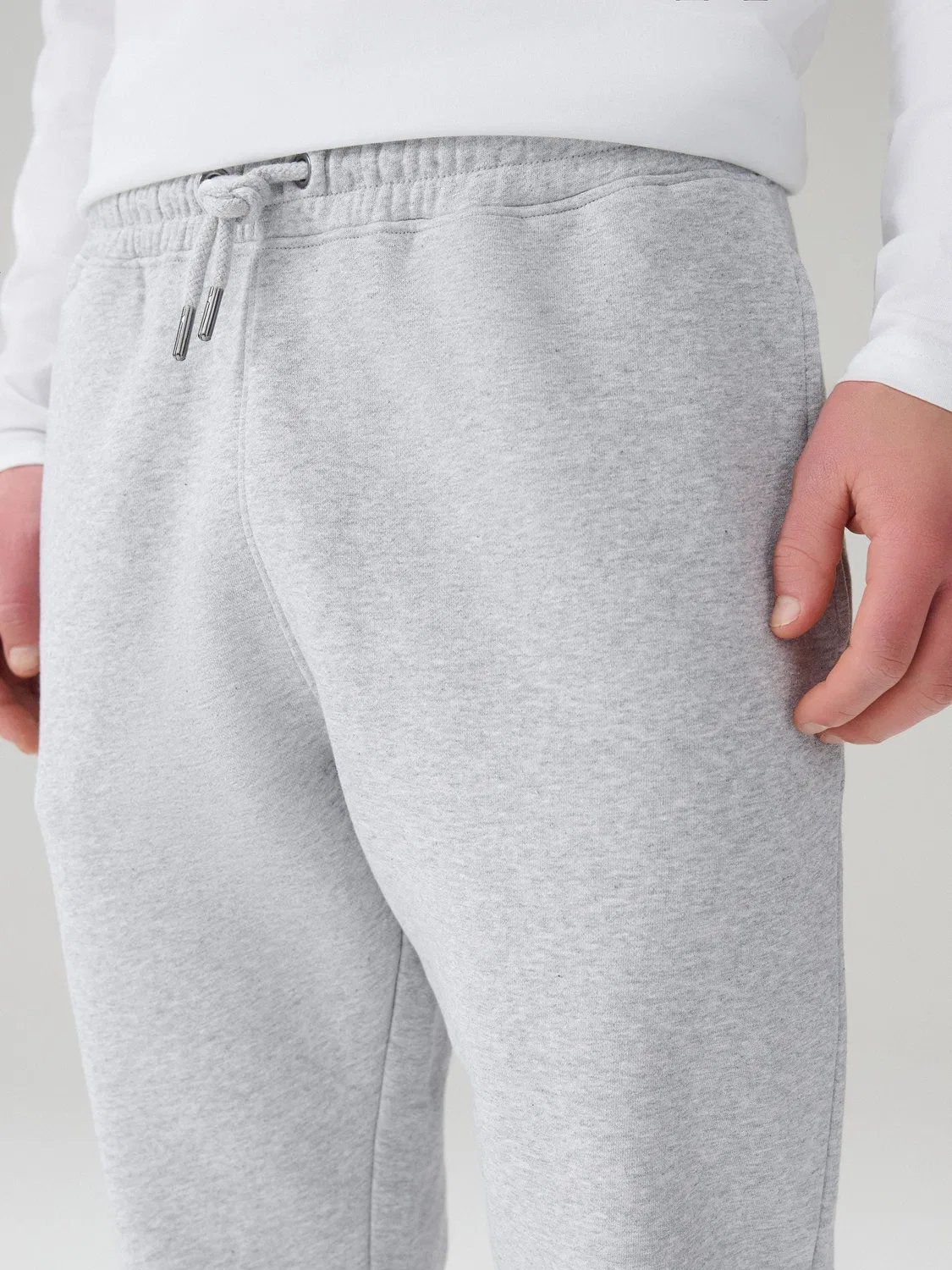 Джоггеры Slim Fit, Grey Marl Next, серый меланж — фото 4