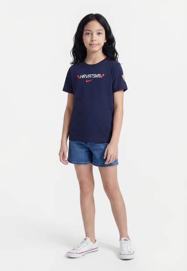 Футболка хлопковая Croatia graphic tee Nike Performance, Obsidian, White, University Red, белый/красный