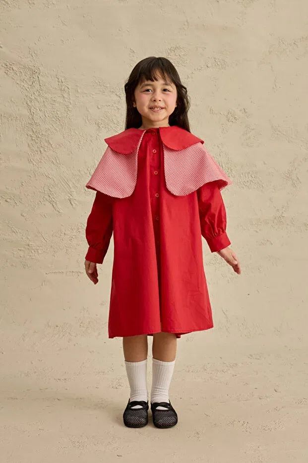 Детское платье для девочек с длинным рукавом Fahhar Kids, Red — фото 2