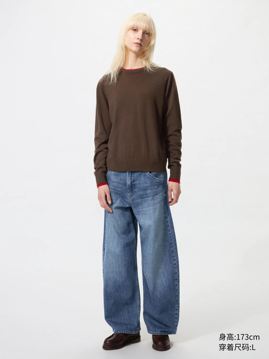 Свитер с длинным рукавом из мериносовой шерсти Uniqlo, розовый — фото 2