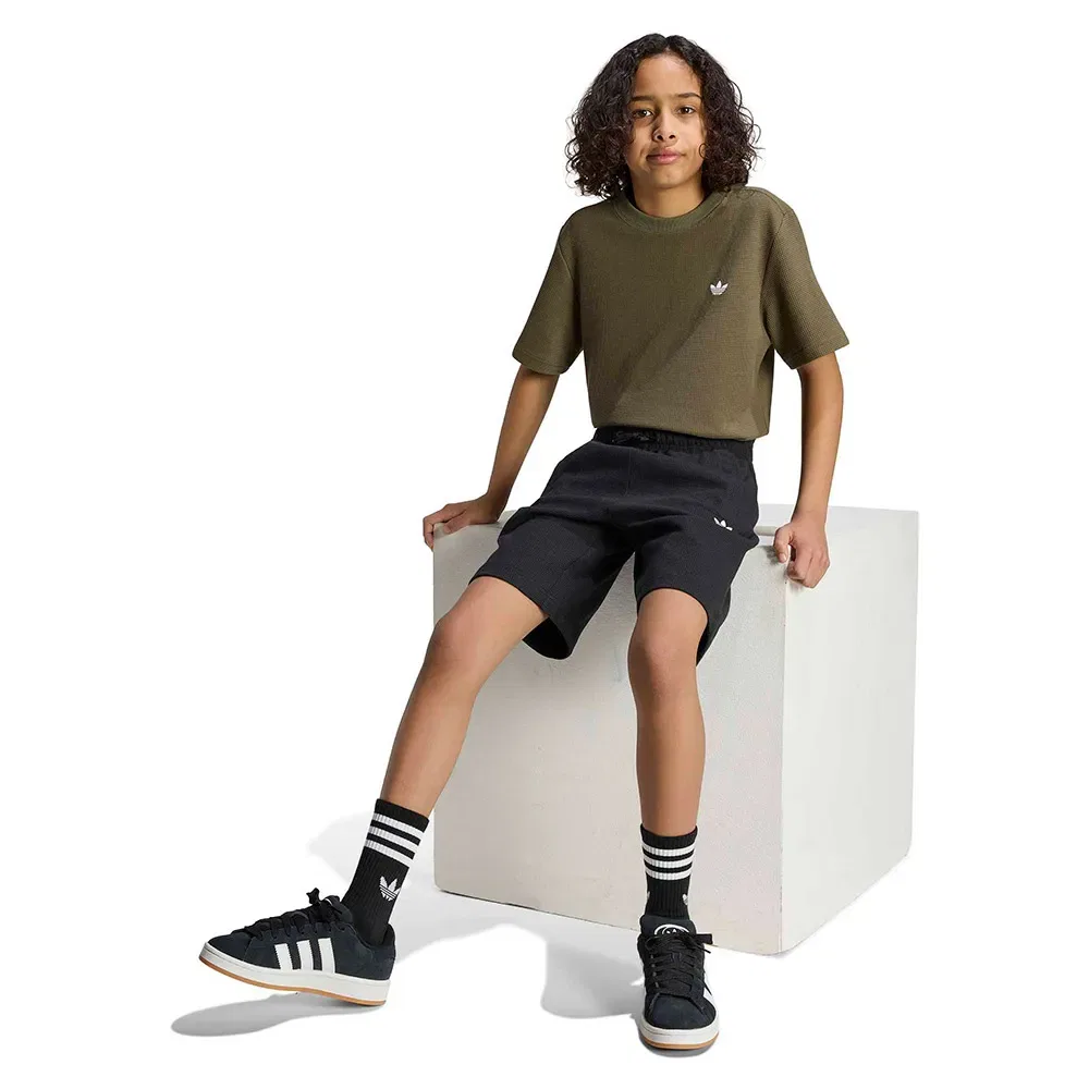Детские шорты для девочек с вафельной текстурой Regular Waffle Adidas Originals, Black — фото 4