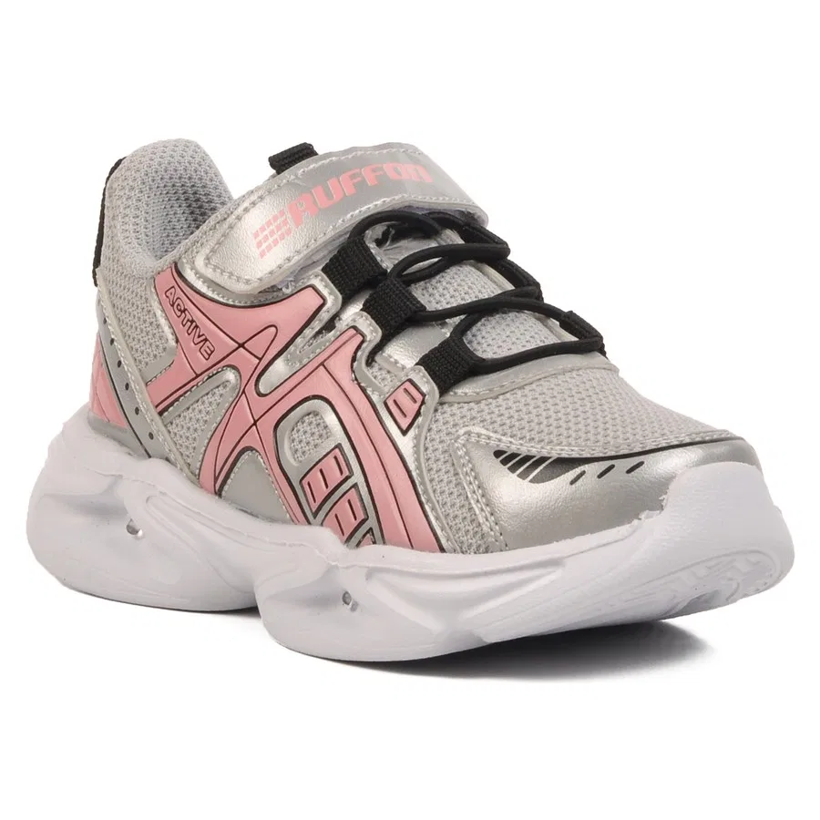 Детские спортивные кроссовки с липучками Silver-Pink Ayk's, Серебристо-розовый