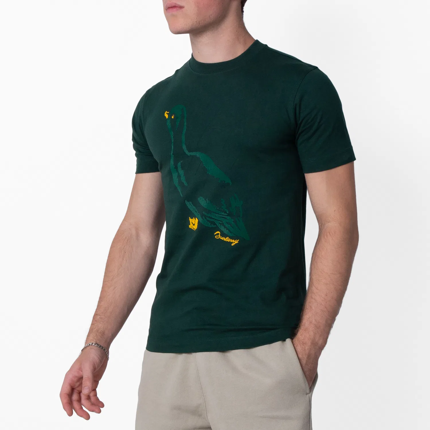 Футболка с принтом Duck Print Cotton Jersey T-Shirt Burberry, Ivy — фото 2