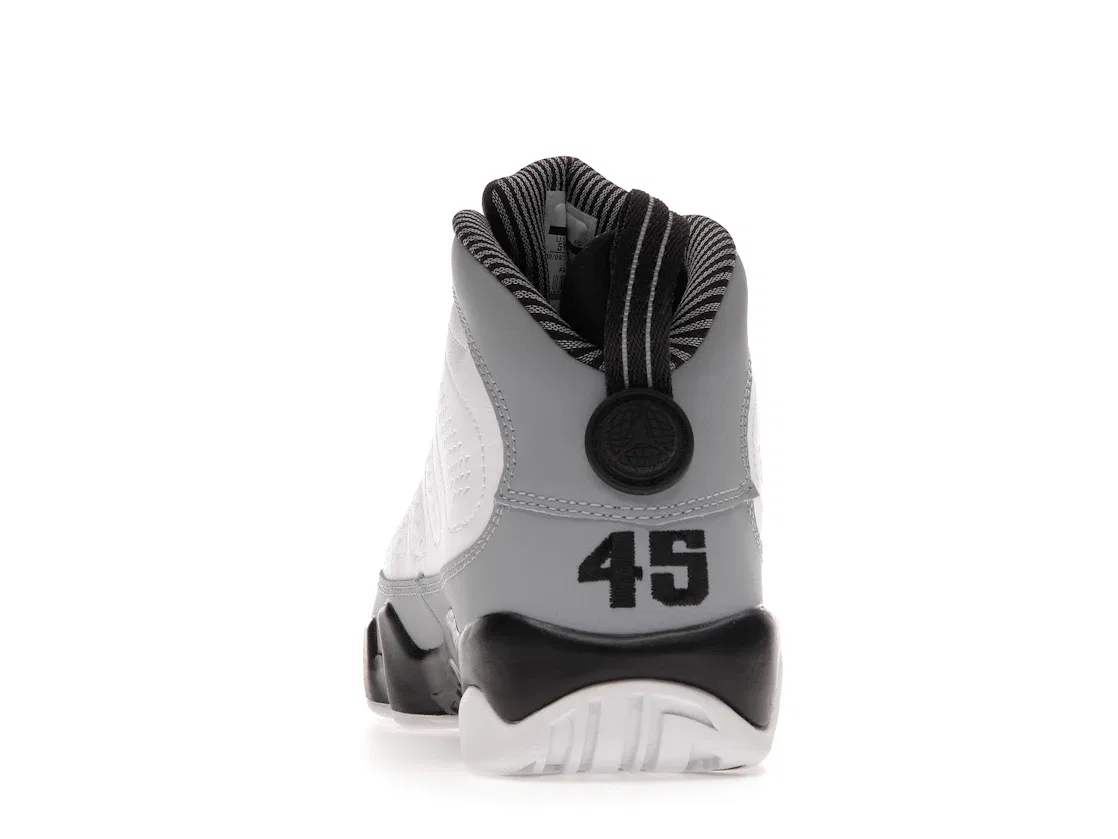 Детские кроссовки для мальчиков с повседневным стилем Jordan 9 Retro Jordan, White/Black-Wolf Grey — фото 4