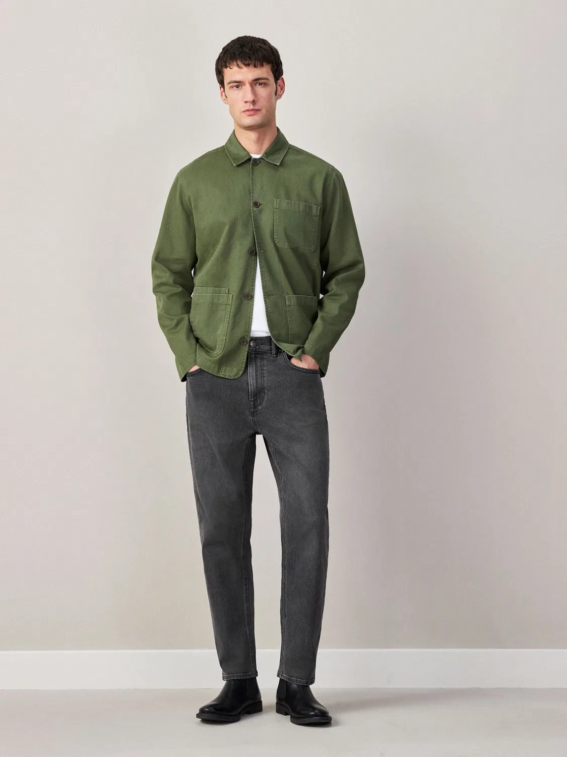 Джинсы Regular Tapered Fit Next, серый — фото 2
